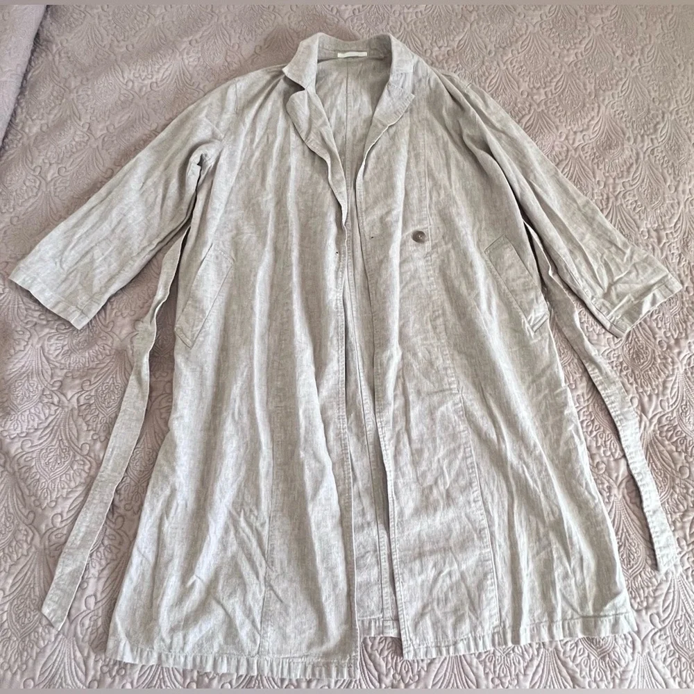 Uniqlo Light Brown Linen Light Weight Coat - Picture 4 of 7